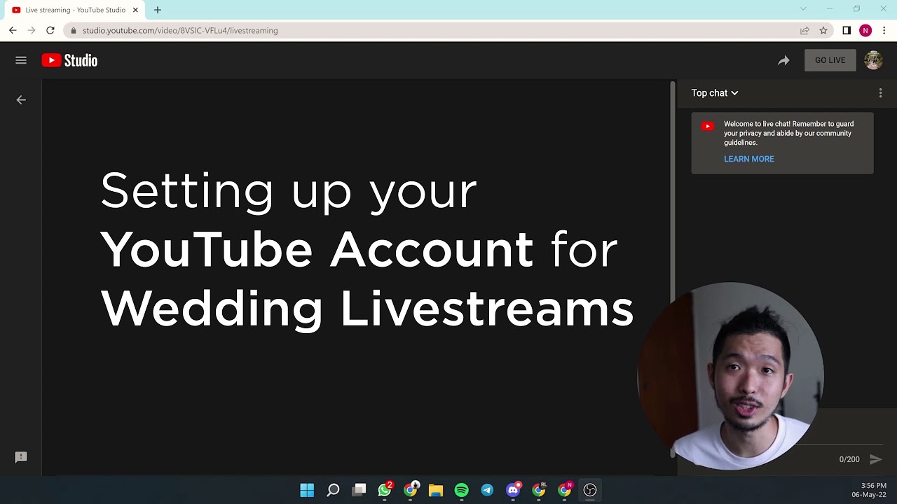 Livestream your wedding on YouTube (Tutorial)