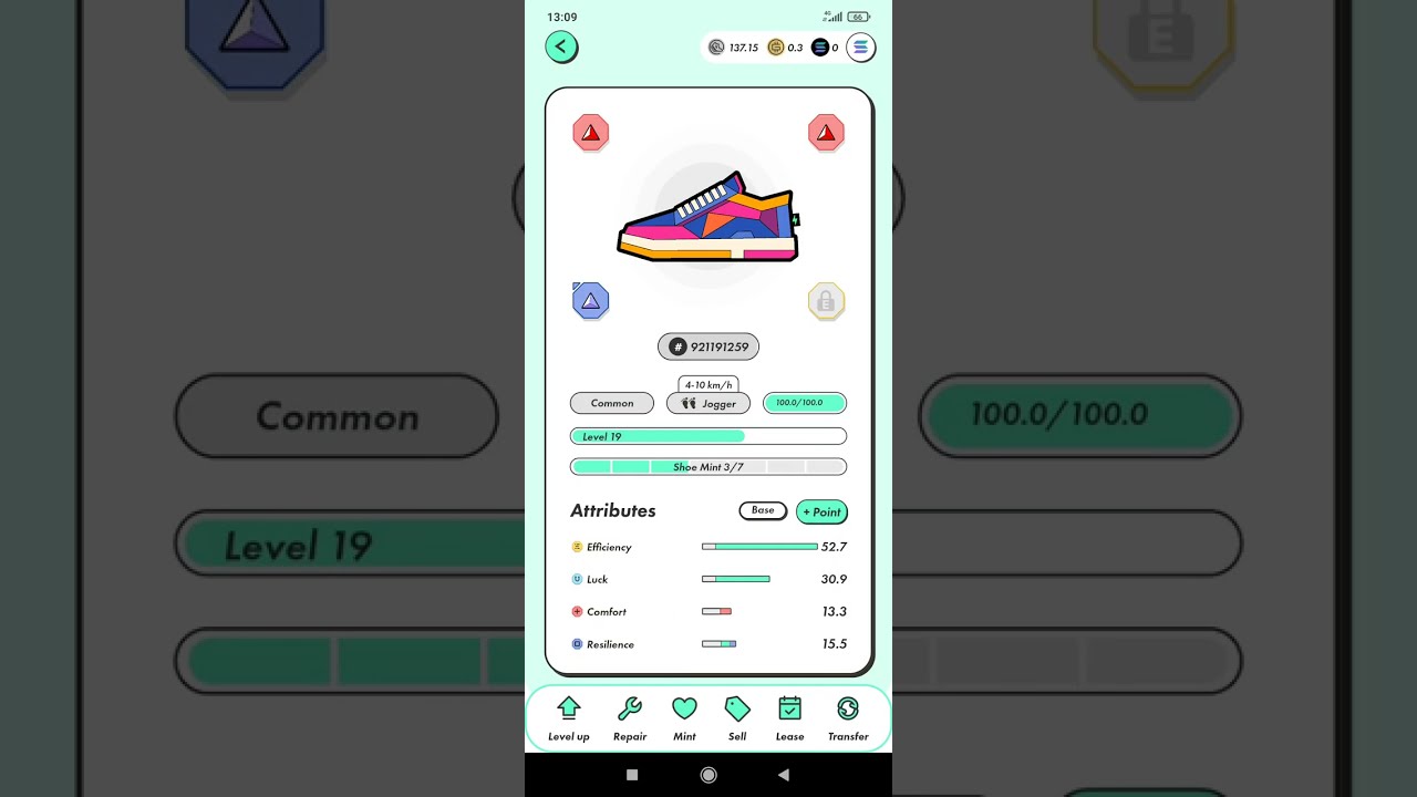 Stepn, repair jogger, health points