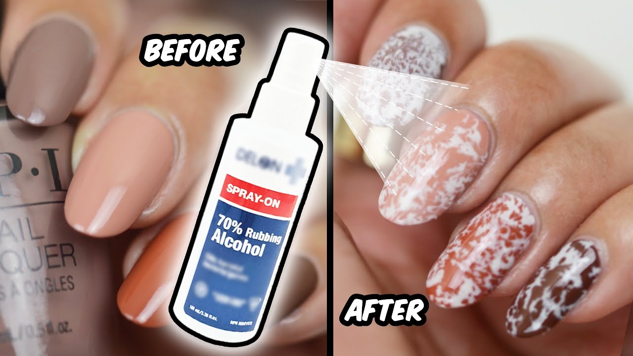 Fall SPLATTER MARBLE EFFECT Nail Art Tutorial Less Talk, More Polish