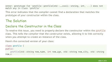 Understanding Compilation Errors in C+ + : The Case of an Undefined Constructor