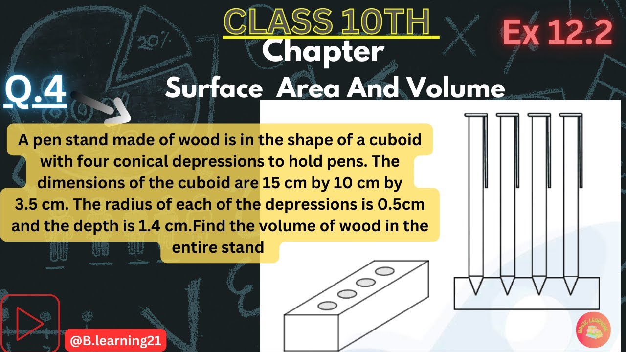 Ex13.2 Q.A pen stand made of wood is in the shape