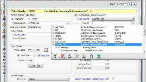Peachtree Tutorial Entering Time Tickets 2009 2011 Sage Training Lesson 12.4