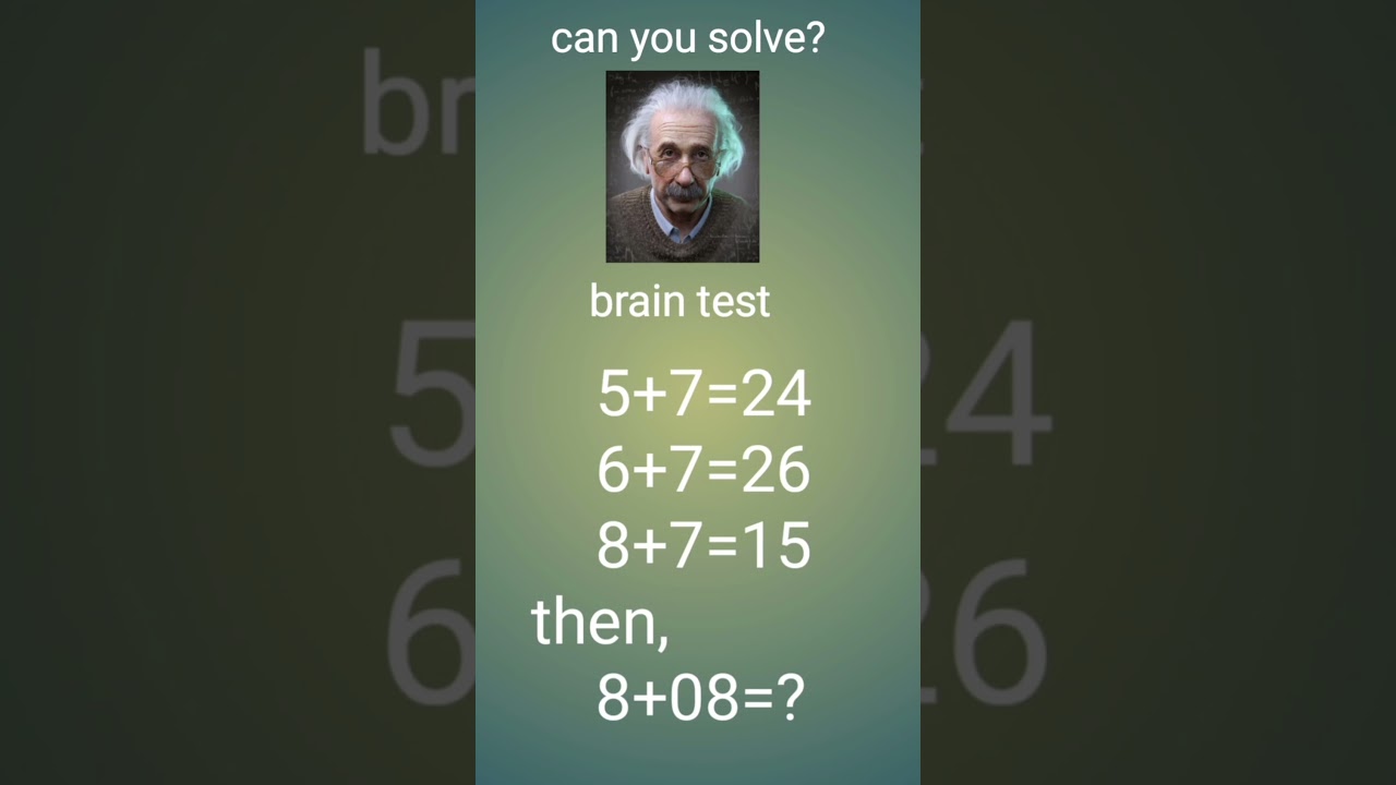 can you solve? brain test video 