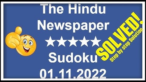 🔴How to Solve Hindu 5-Star Sudoku, November 01, 2022 | Step-by-Step Solution | ★★★★★