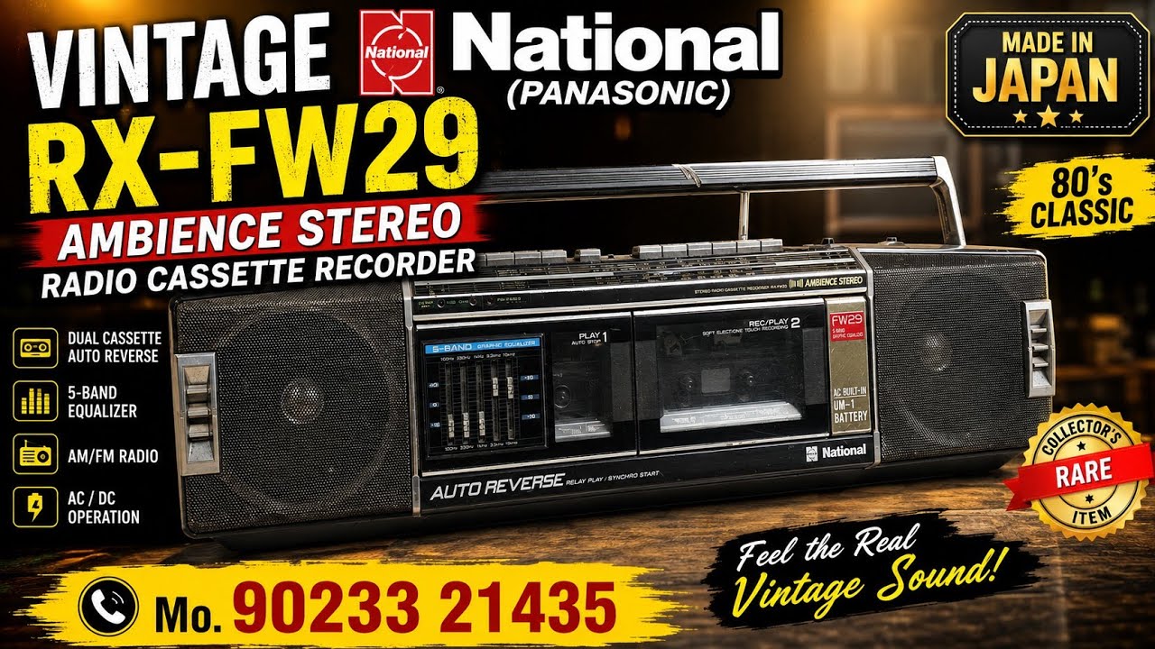 💥vintage National (Panasonic) RX-FW29💥 boombox, an 