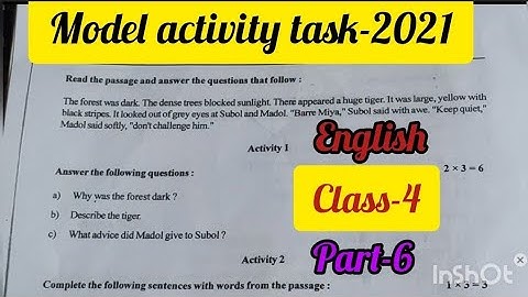 Model activity task  ENGLISH  class-4 (part-6) september new