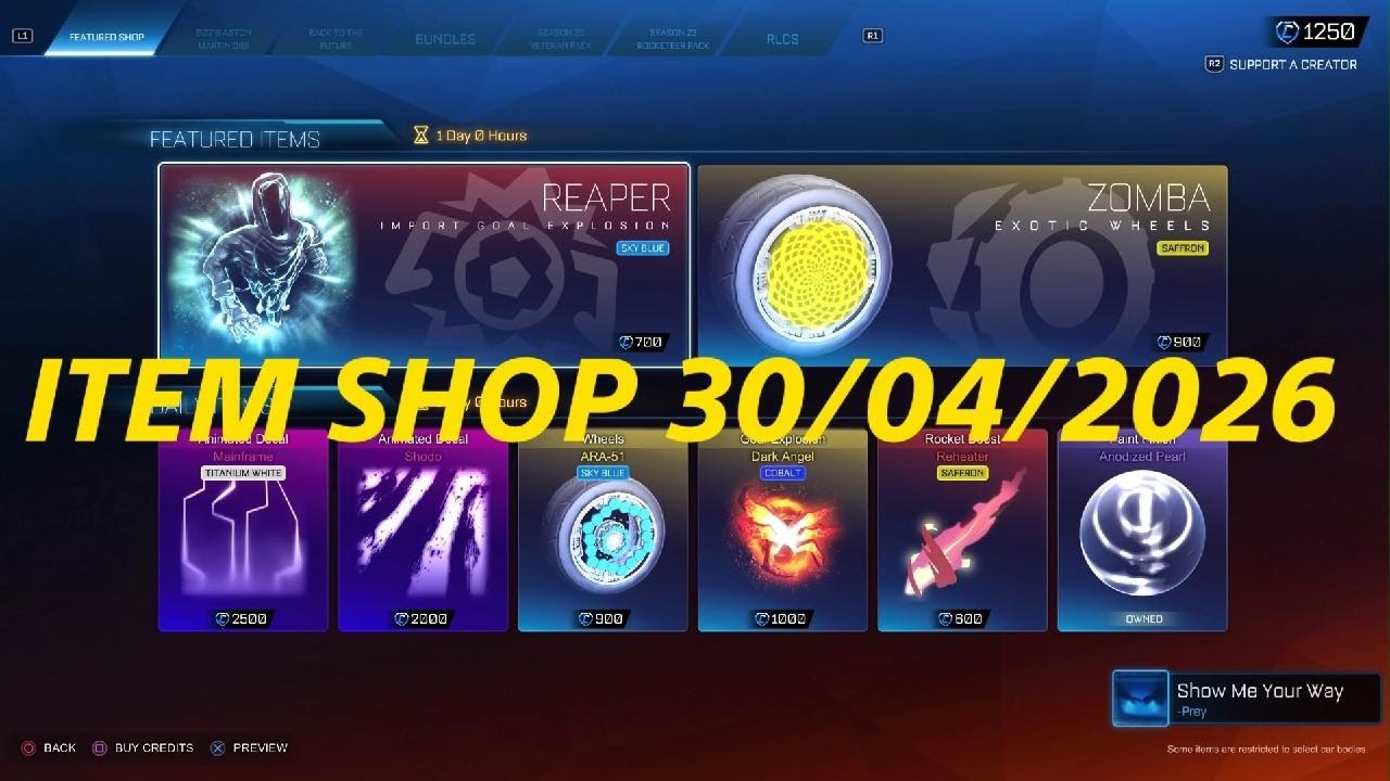 Rocket League ITEM SHOP 30/04/2026 - ANODIZED PEARL - YouTube