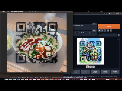QR Code Makeup with AI, Stable Diffusion and ControlNet extension. (Brightness Method) #ai #qrcode