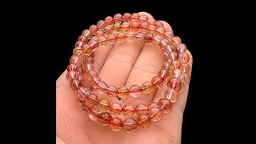 Vòng Tay - Đá Thạch Anh Tóc Đỏ Đồng Trục #VTD-230308-02