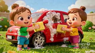 Lets Wash The Car Nursery Rhyme 720P