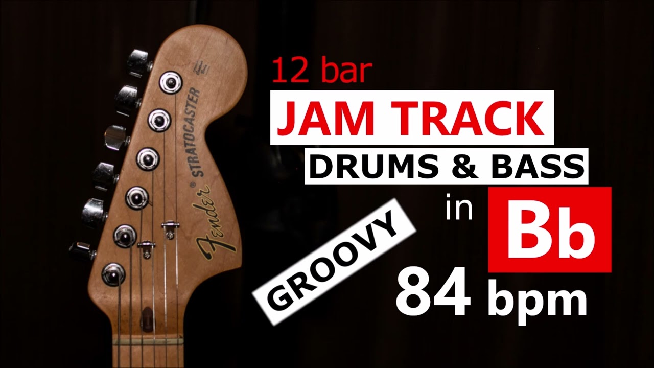Blues Backing Track in Bb - Drums & Bass - (12 bar, 84 bpm)