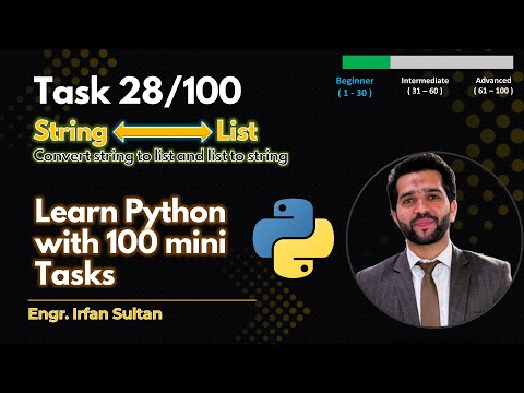 String to List and List to String conversion | Task 28/100 - Learn Python programming with 100 tasks