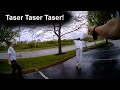 Officers use Taser to arrest a man with Robbery Warrants