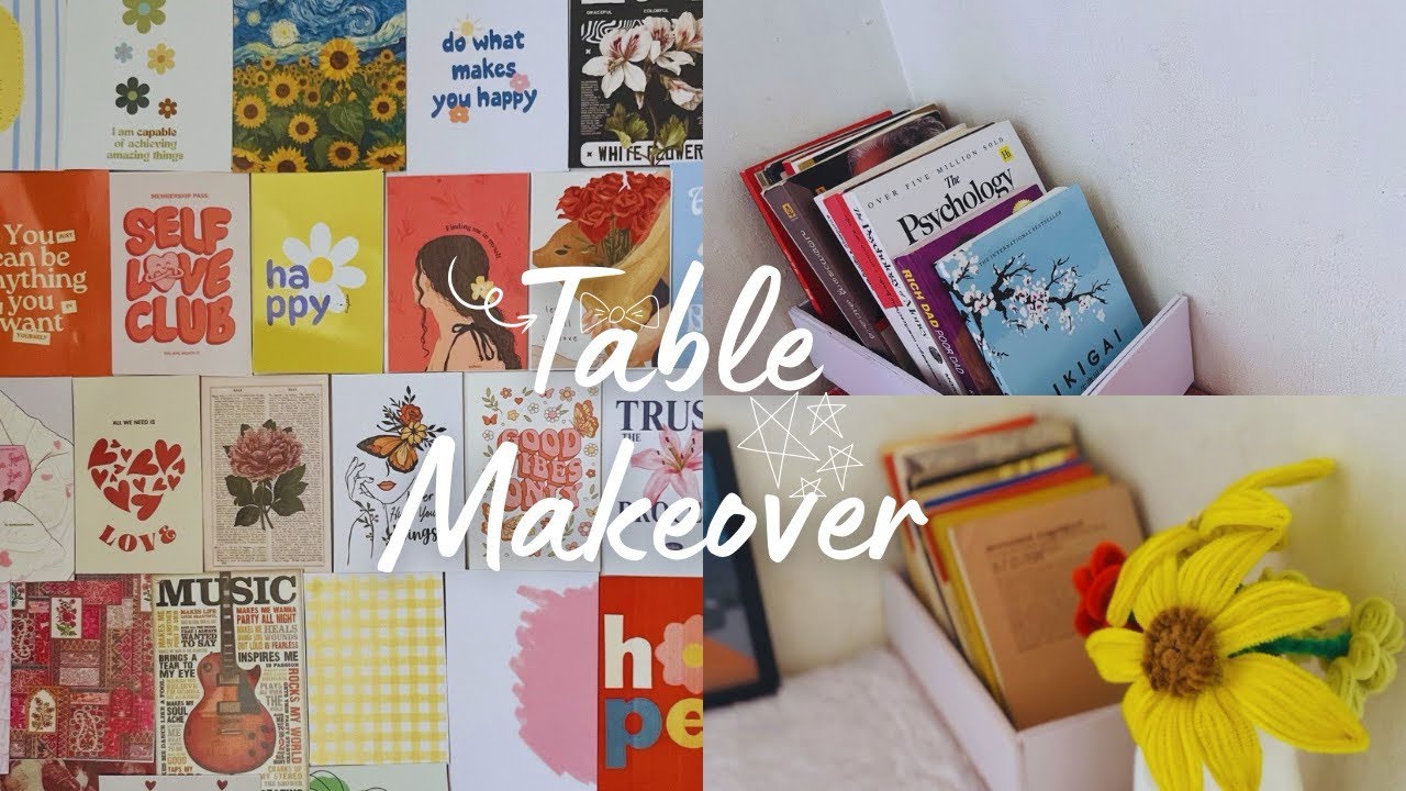 Study table makeover 📚 🎀 - YouTube