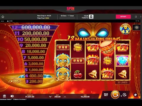 12 Masks Of Fire Drums Bonus Not Free Spins Max Bet 