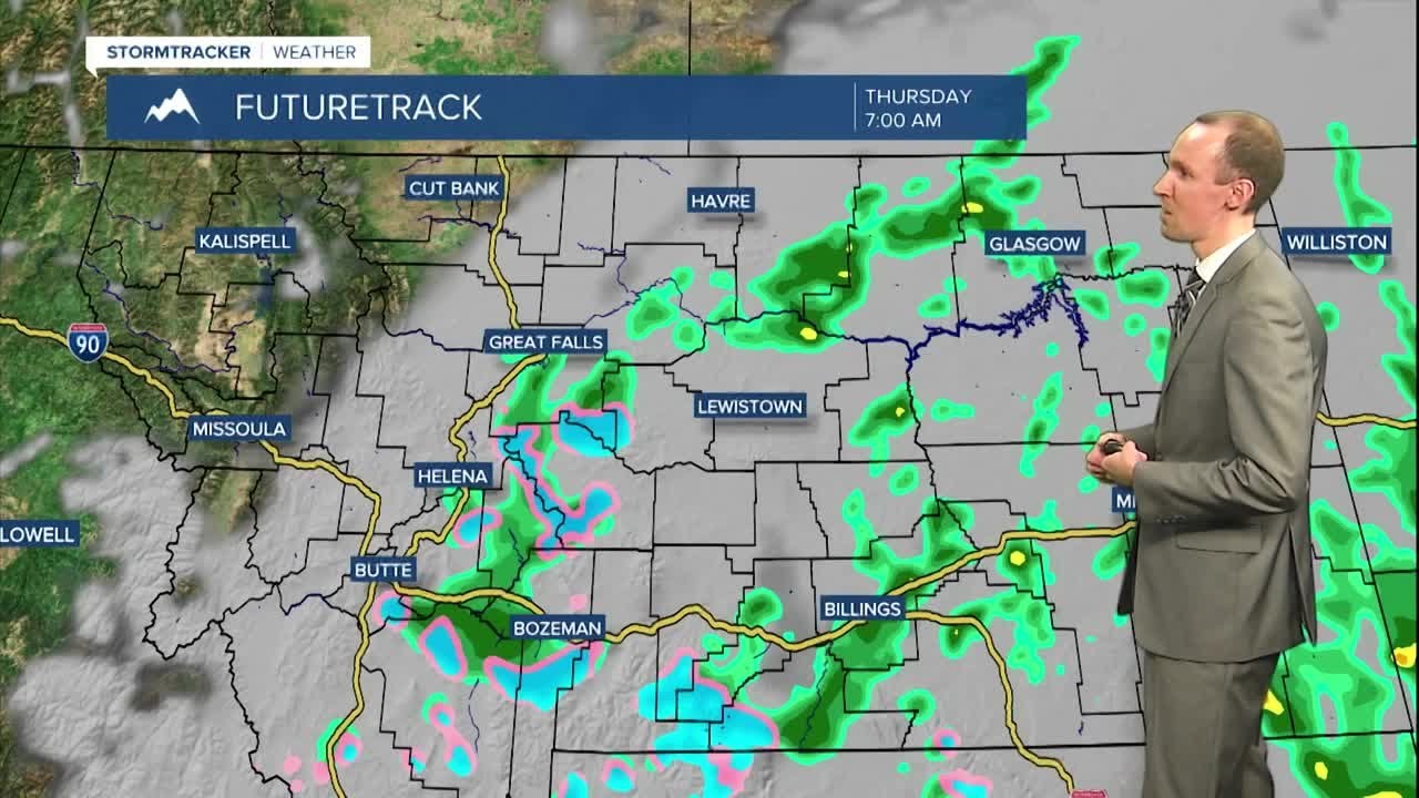 Warming up with scattered rain and mountain snow showers Wednesday and ...