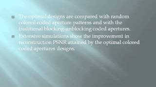 Colored Coded Aperture Design by Concentration of Measure in Compressive Spectral Imaging