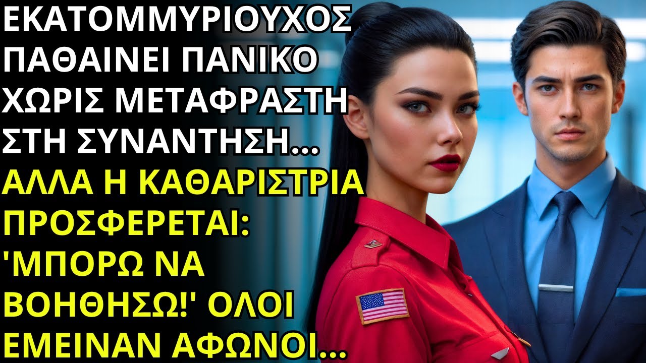 🔥 ΕΚΑΤΟΜΜΥΡΙΟΥΧΟΣ ΠΑΘΑΙΝΕΙ ΠΑΝΙΚΟ ΧΩΡΙΣ ΜΕΤΑΦΡΑΣΤΗ… ΜΕΧΡΙ ΠΟΥ Η ΚΑΘΑΡΙΣΤΡΙΑ ΕΚΠΛΗΣΣΕΙ