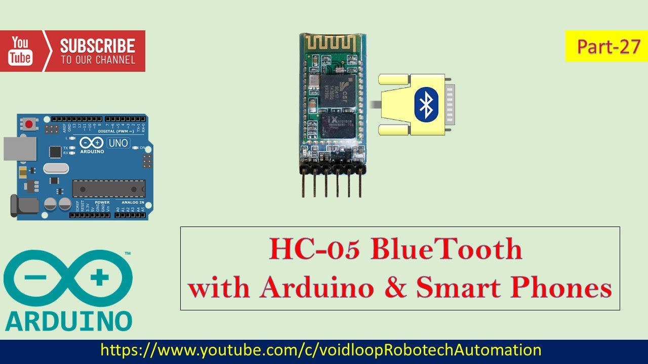 27 HC-05 Bluetooth module with Arduino and Android Phone - YouTube