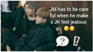#jikook Jk's 🐰logic when he is jealous over jm🐥 makes him feel the same feeling jm causes him🙄🙄