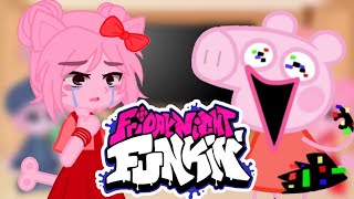 Peppa Pig and family members react to [ FNF × Pibby VS Corrupted Peppa ] || Gacha Club screenshot 5