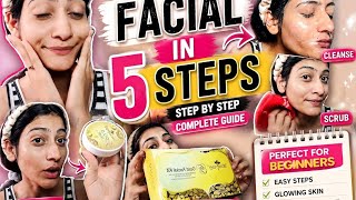 Home Facial Step by Step | 5 Easy Facial Steps for Beginners |Herbal Tree Gold Facial Kit#explore#yt