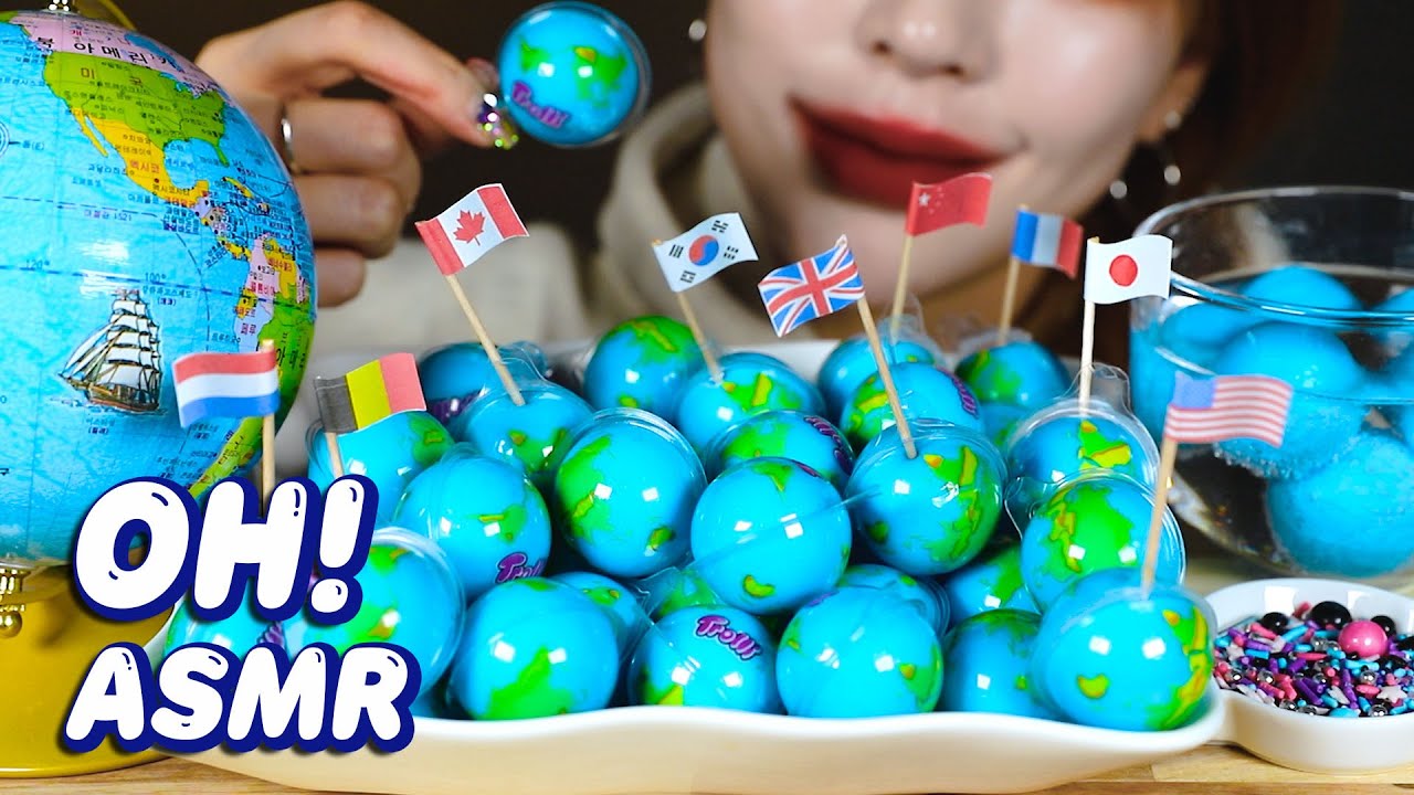 ASMR ] TROLLI GUMMI, EARTH JELLY, GALAXY CANDY 地球ゼリーギャラクシーキャンディー