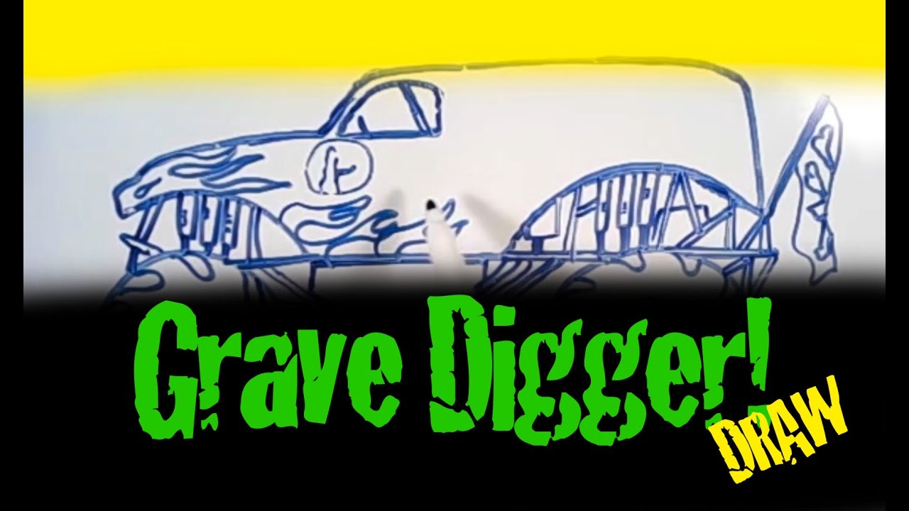 GRAVE DIGGER MONSTER TRUCK DRAW!!! - YouTube