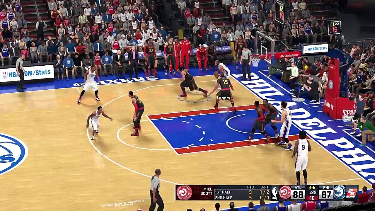 NBA 2K16 Gameplay - Atlanta Hawks vs Philadelphia 76ers ...