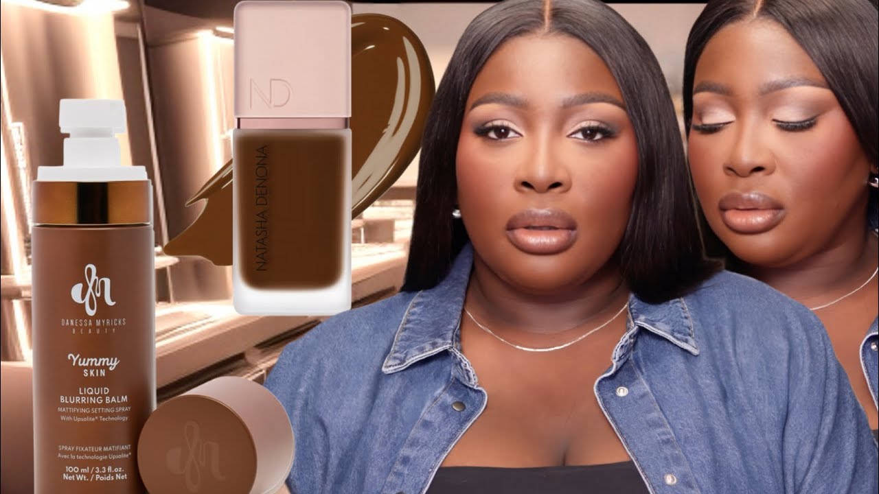 Тональный крем Natasha Denona Hy-Glam и жидкий бальзам-маскирующий спрей Danessa Myricks
