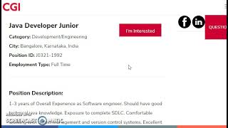🔥CGI Recruitment 2021 | Junior Java developer|BE/B.Tech/M.Tech/MCA | Bangalore/Chennai|Mutliple Role