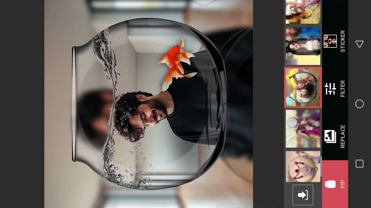 How to create dual reflection photo with fish effect