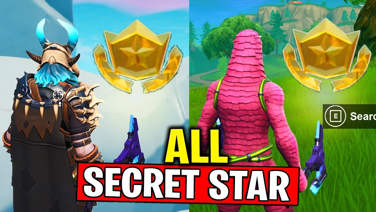 ALL SECRET BATTLE STAR LOCATIONS! WEEK 1 to WEEK 4 SECRET BATTLE STAR FORTNITE SEASON 10