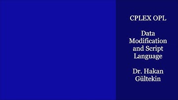 CPLEX OPL Tutorial 10 Data Modification and Script Language