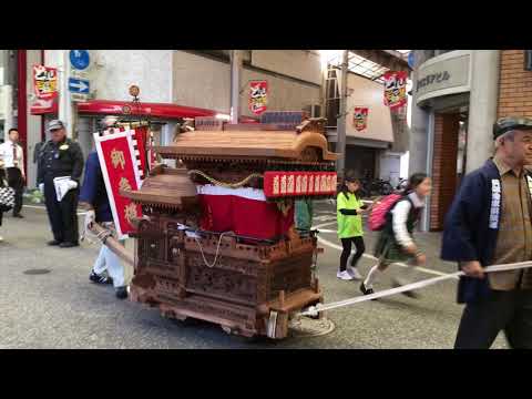 平成30年 岸和田市 秋のどんチャカフェスタ ミニだんじり 商店街内曳行