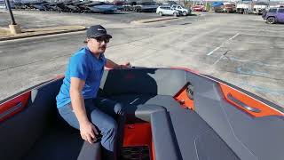 2025 MasterCraft NXT24 with surf star in sunset orange at lake of the Ozarks