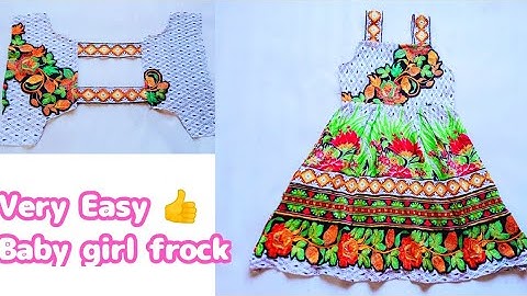 Very Easy Baby Frock cutting and Stitching Tutorial/New Design Baby girl Frock  for 2/3 year dress 👗