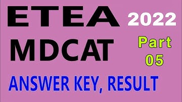 Etea Mdcat Entry Test Answer Keys Solved MCQs Questions Physics Chemistry Part 05 November 13, 2022