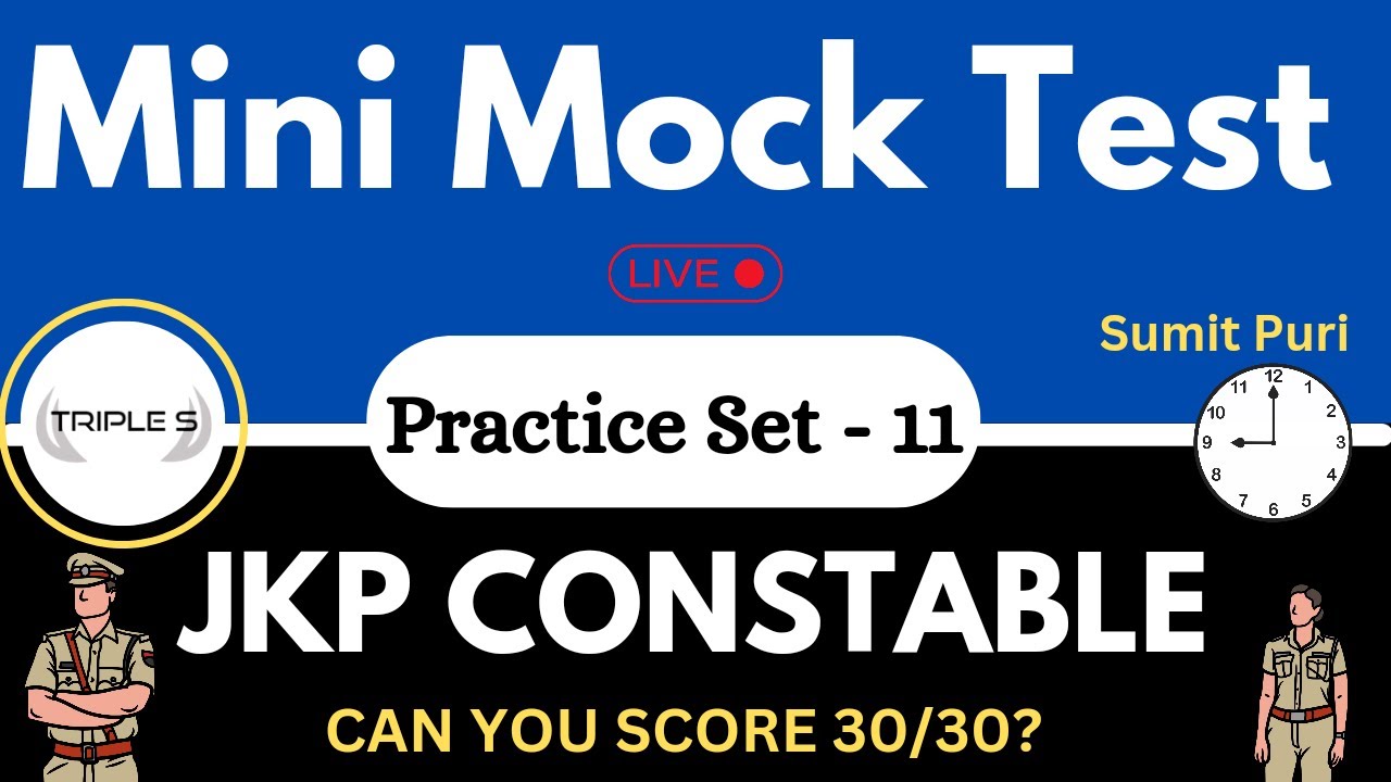 Jkp Test Pattern JKP Constable Mini Mock Test || Practice Set 11 || Can you Score 30/30 ...