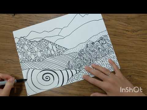 Easy Zentangle Landscape Drawings - YouTube
