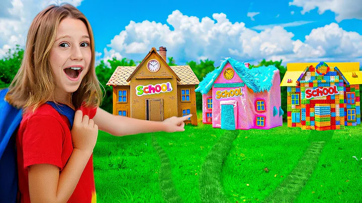 Cuộc phiêu lưu đến trường bằng bìa cứng và bông xốp dành cho trẻ em cùng Nastya