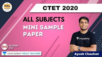 Mini Sample Paper | All Subjects | Target CTET 2020/2021 | Ayush Chauhan