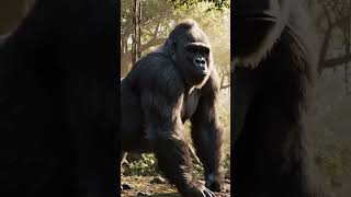 Gorilla vs Dinosaur 🦍🦖 | Jungle Fight #shorts #viral”