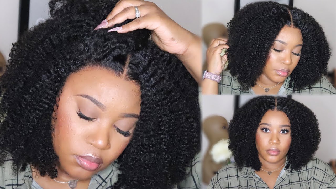 Best Natural Coily Lace Wig ???😱😱| NO Glue Needed 🙅🏽‍♀️| Wash & Go | HERGIVENHAIR