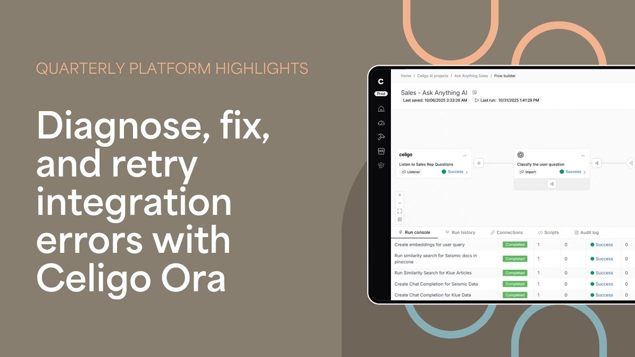 How Celigo Ora manages integration errors with AI