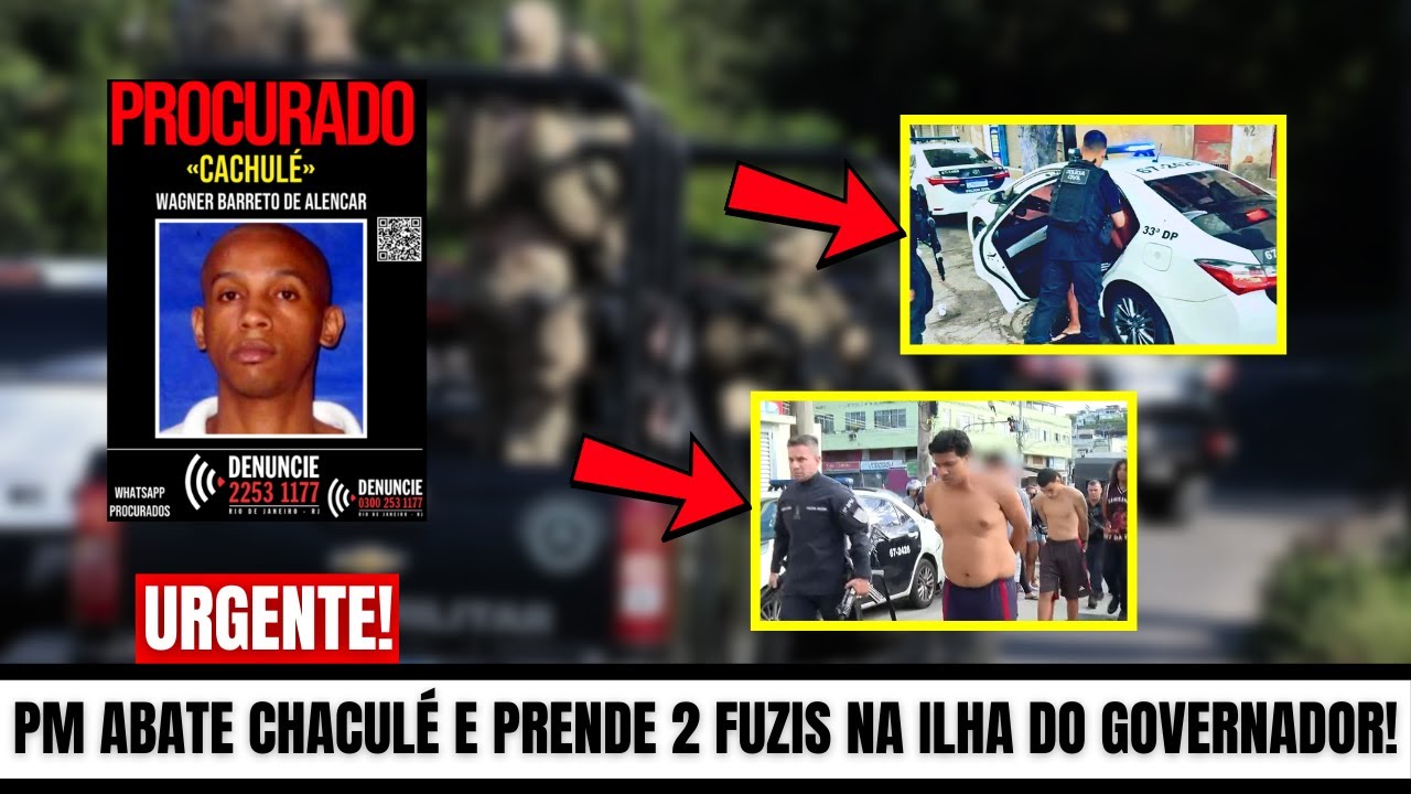 CAÇADA AO CV: PM DERRUBA Cachulé de 45 anos e APREENDE 2 fuzis na Ilha do Governador