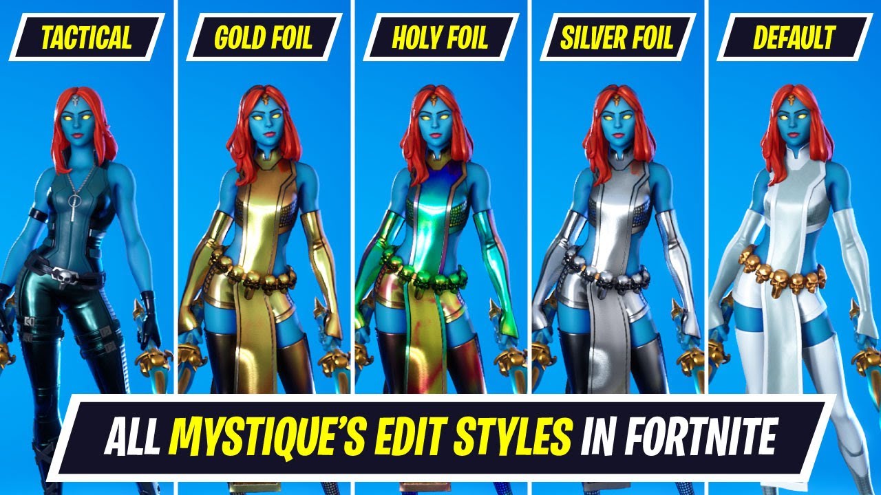 All Mystique Edit Styles -  Sliver Foil, Gold Foil & Holo Foil Styles - Fortnite Chapter 2 Season 4