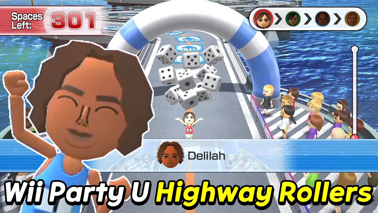 Wii Party U Highway Rollers Gameplay | Delilah Vs Marit Vs Akira Vs Leonel | Expert com