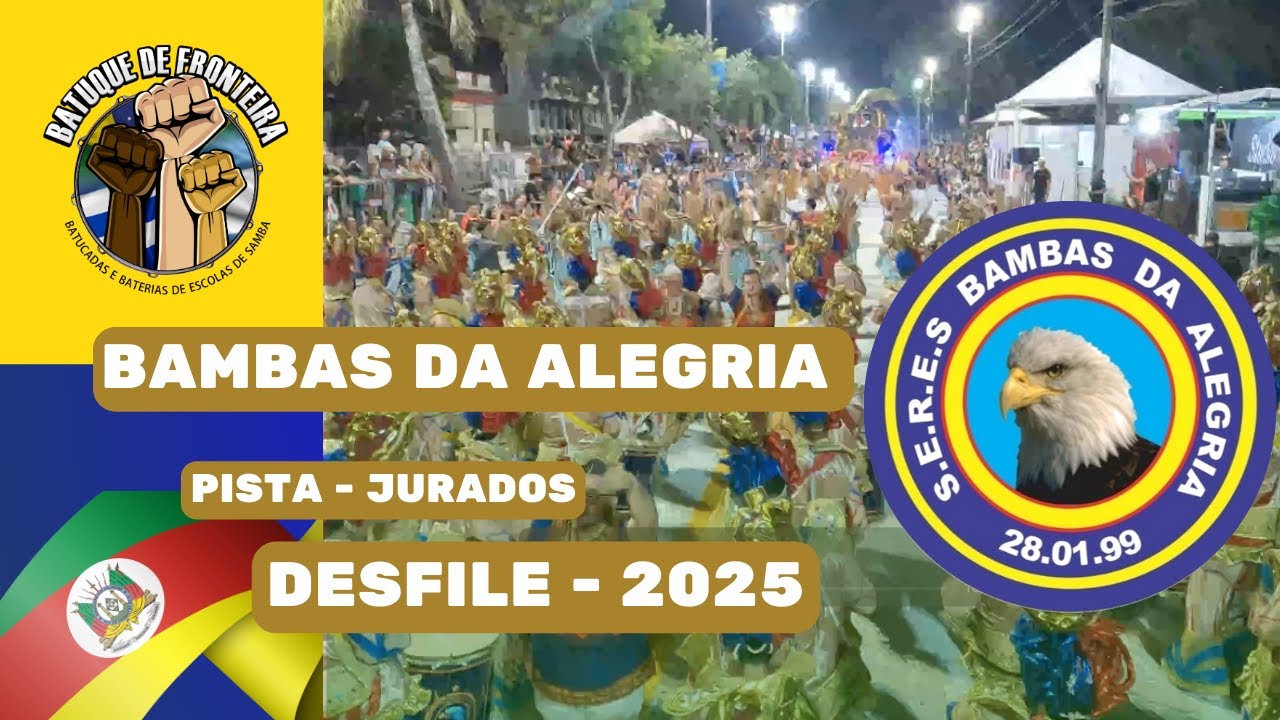 BAMBAS DA ALEGRIA 2025 - PISTA - JURADOS | carnaval de URUGUAIANA AO VIVO.