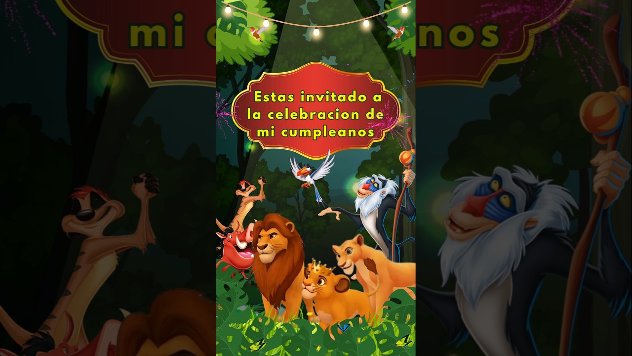 Invitación de Cumpleaños del Rey León | Lion King Birthday Invitation 